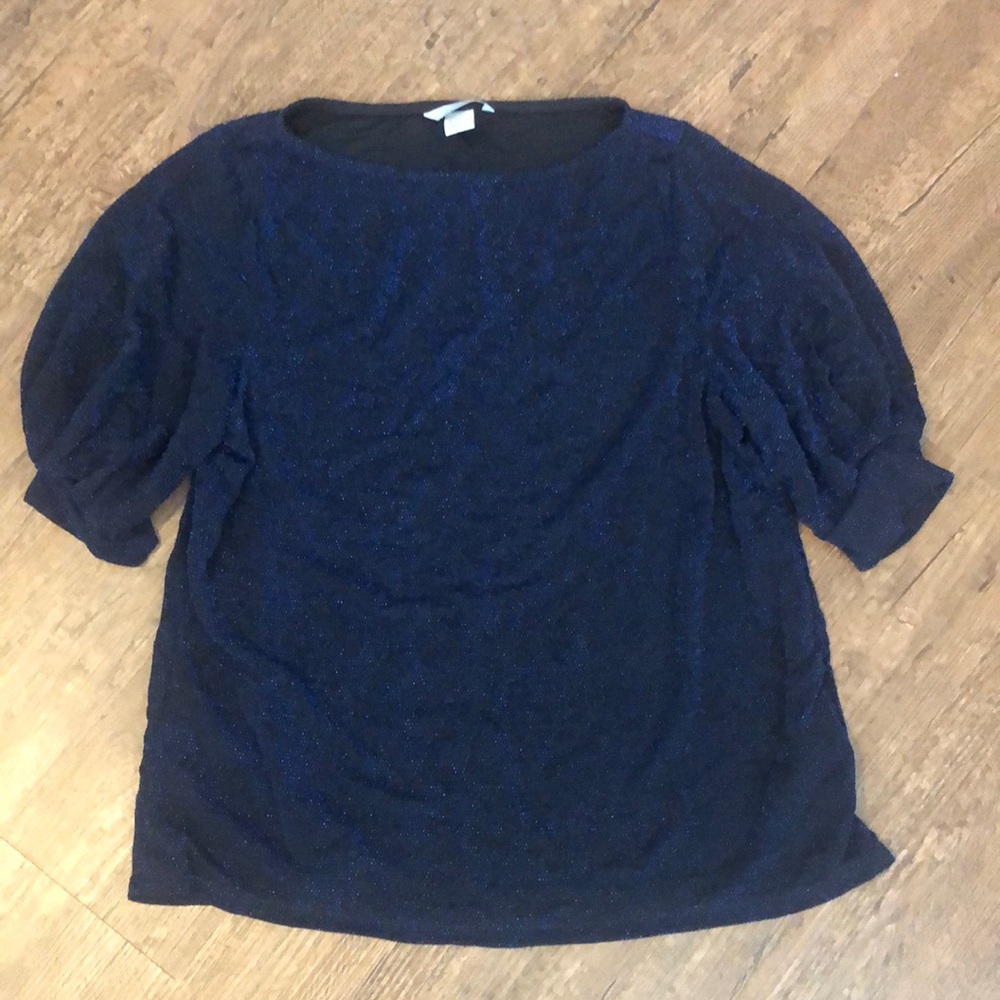 H&M black and blue shimmer top